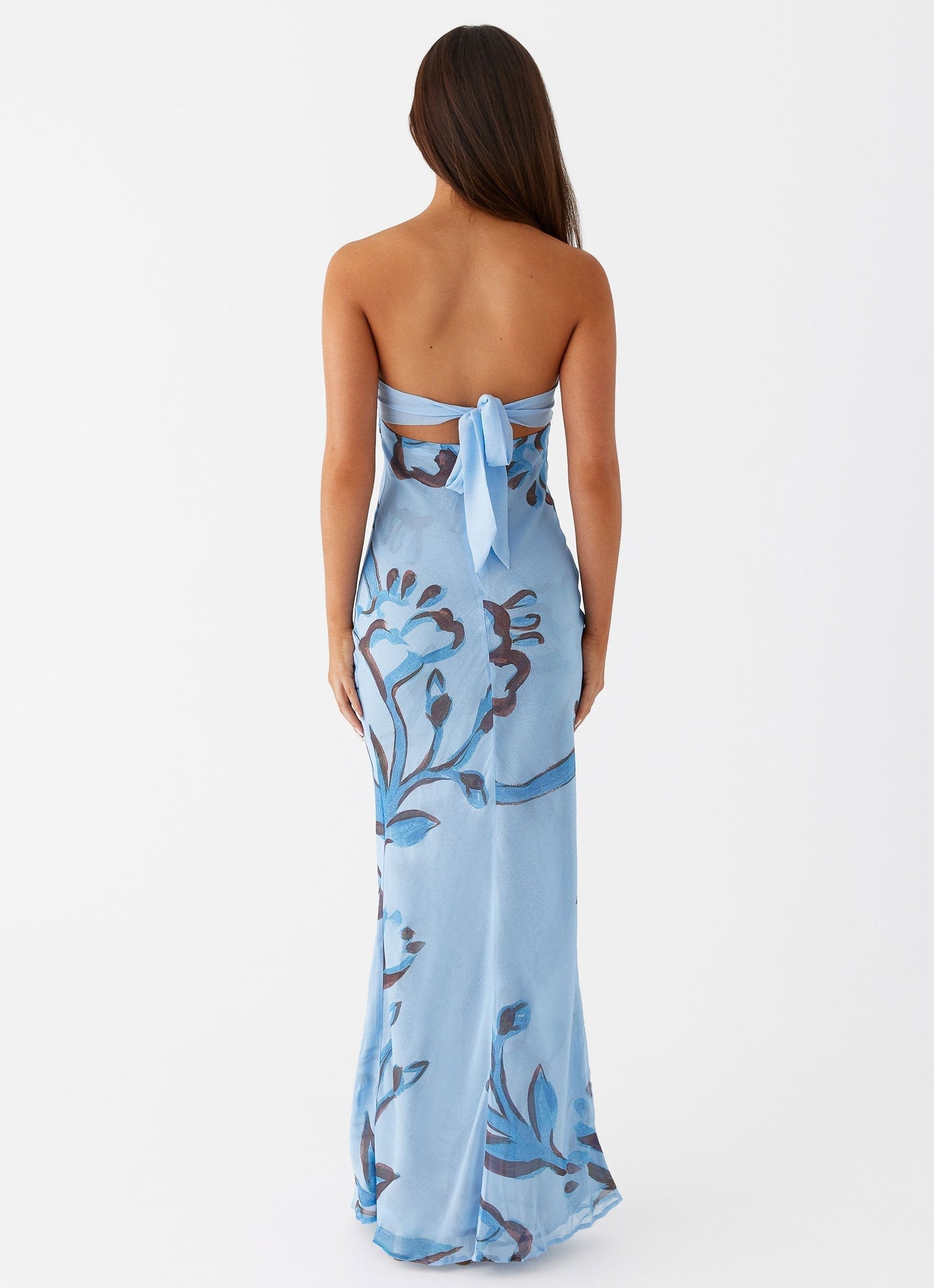 Floral Strapless Cut Out Maxi Dress Summer 4