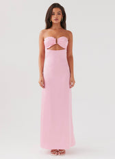 Floral Strapless Cut Out Maxi Dress Summer 5