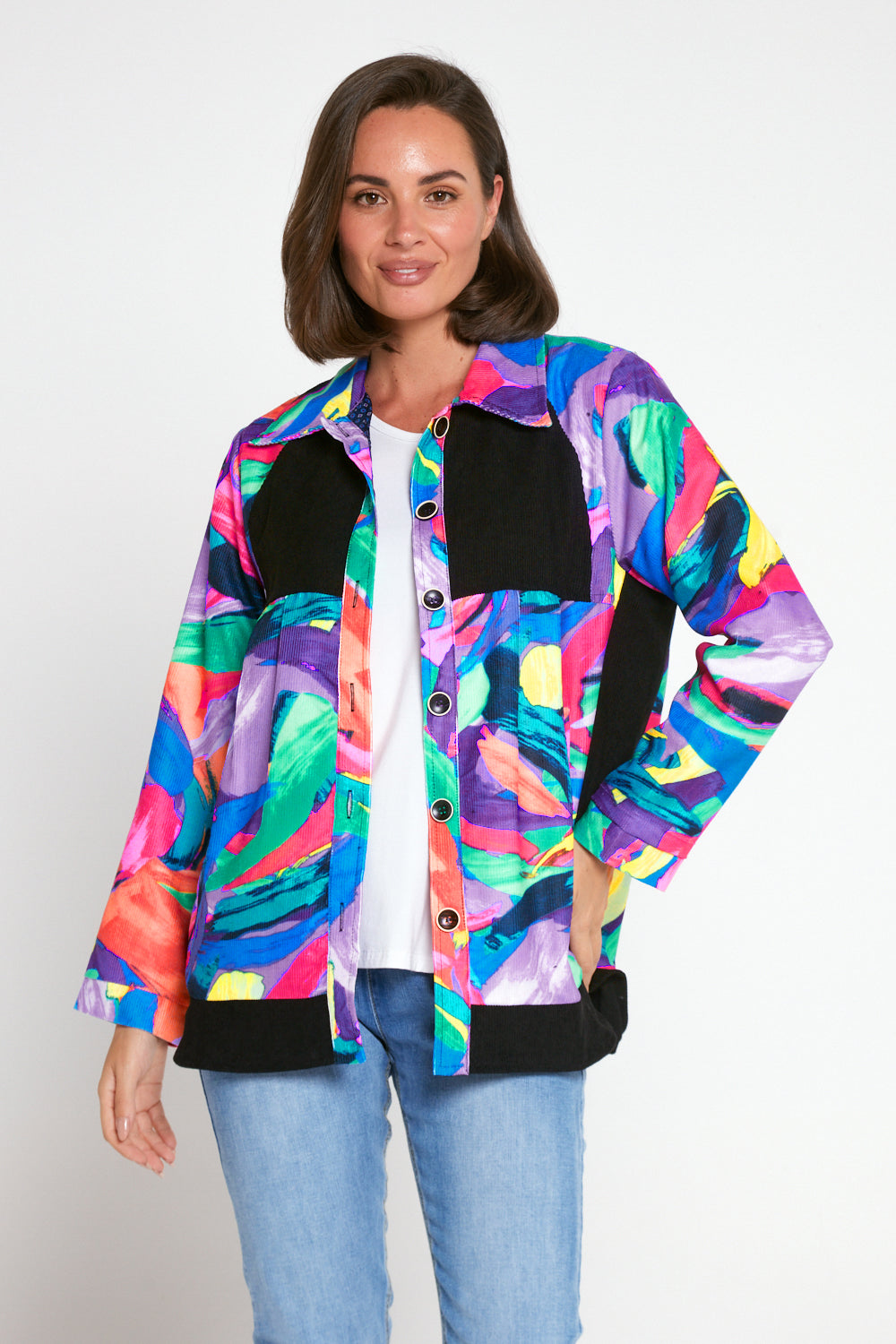 Phoenix Corduroy Jacket - Rainbow Swirl