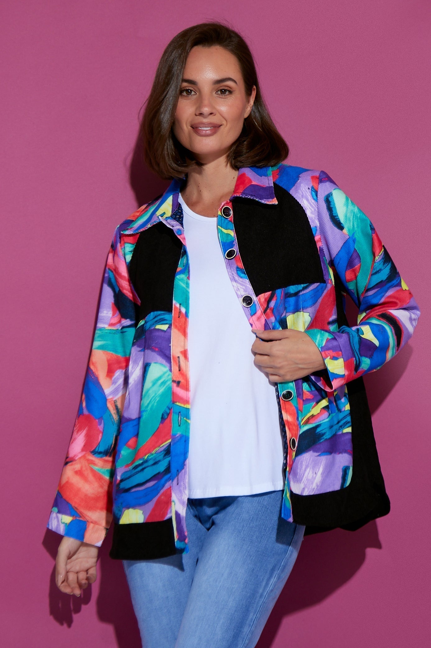 Phoenix Corduroy Jacket - Rainbow Swirl