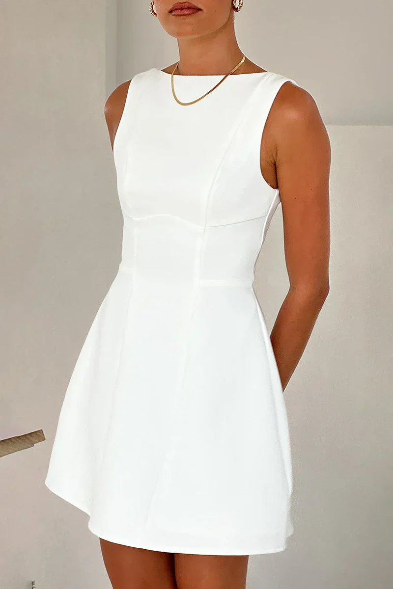 Manuela Effortless Mini Dress White Evening Wear Edit