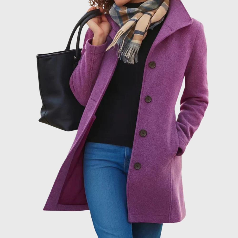 Single Breasted Lapel Mid Length Coat
