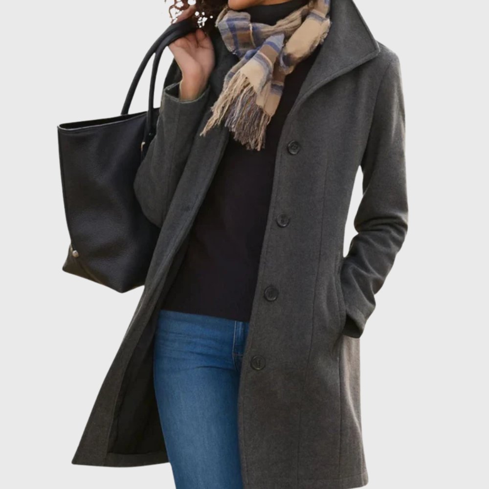 Single Breasted Lapel Mid Length Coat