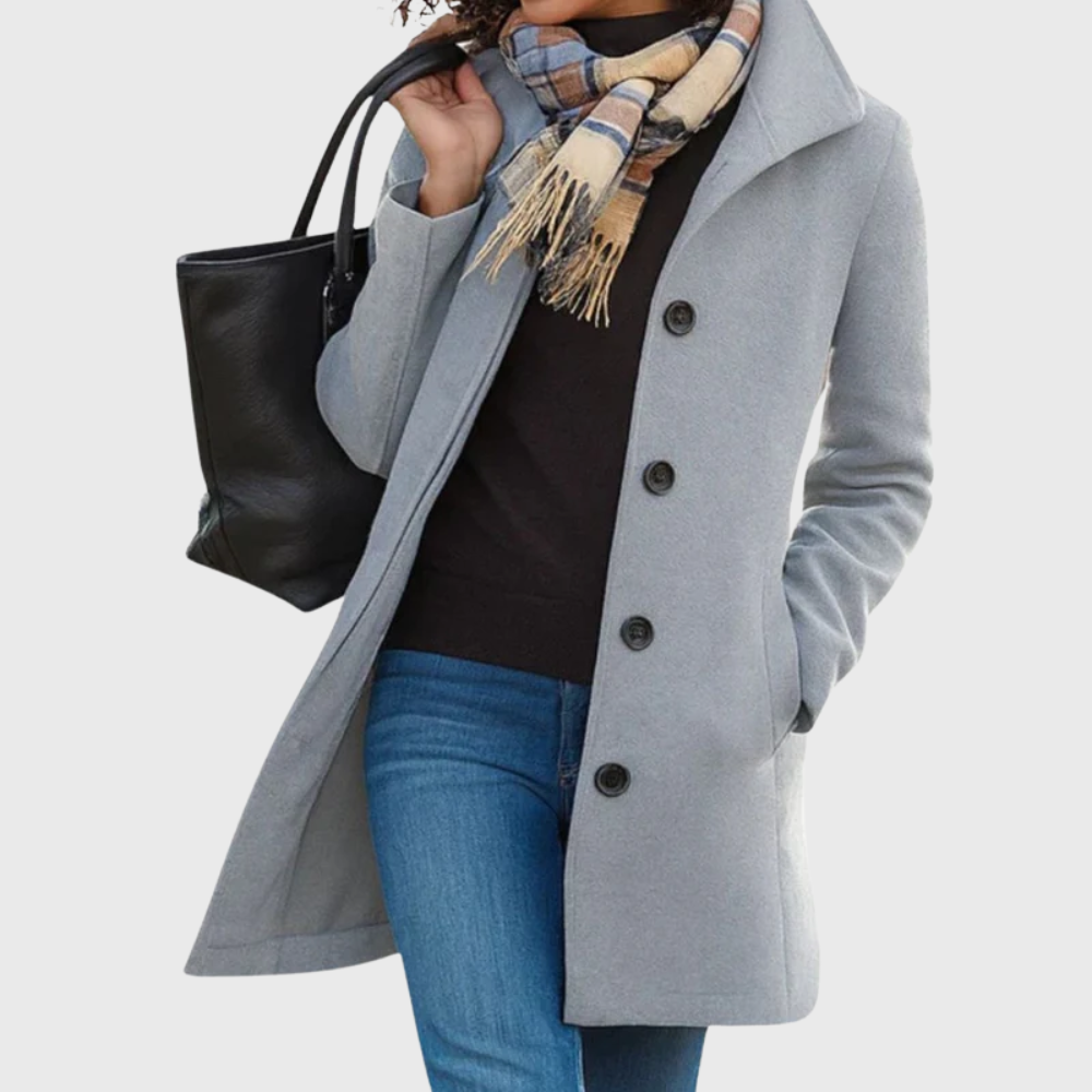 Single Breasted Lapel Mid Length Coat
