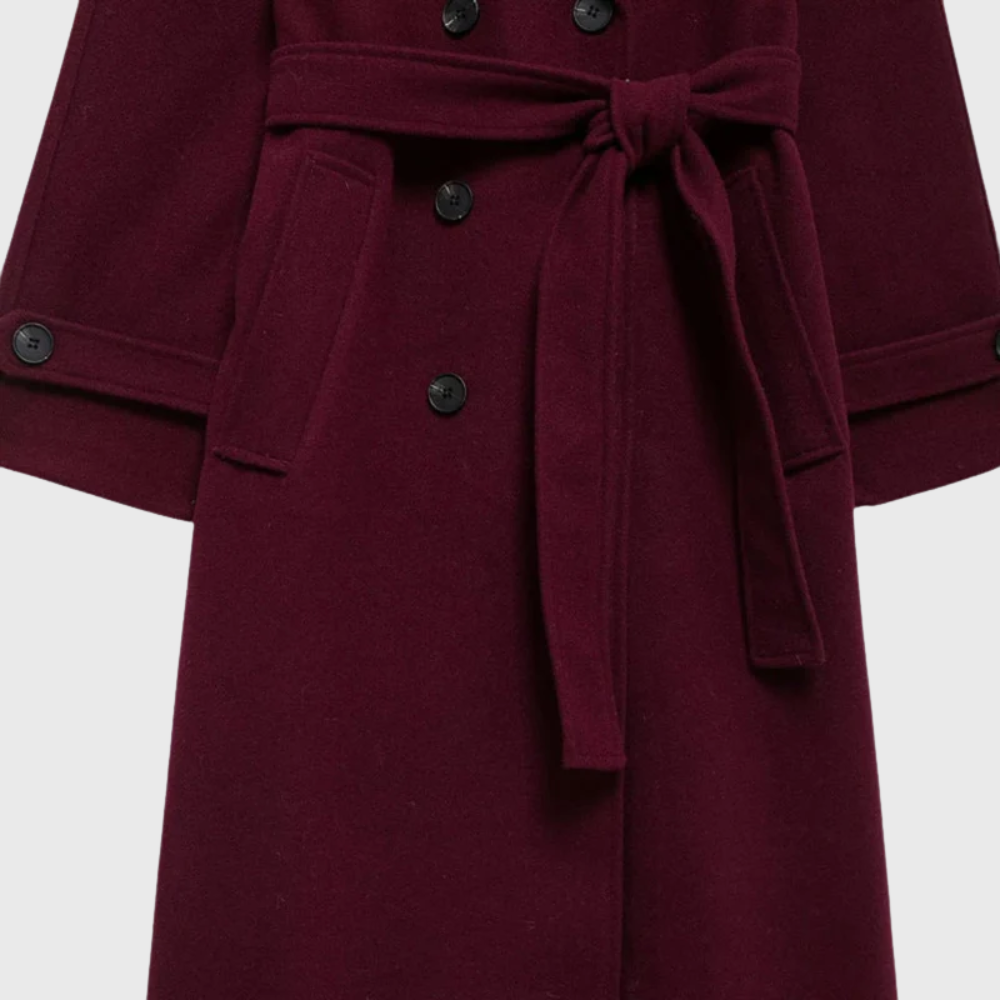 Double Breasted Belted Longline Trench Coat