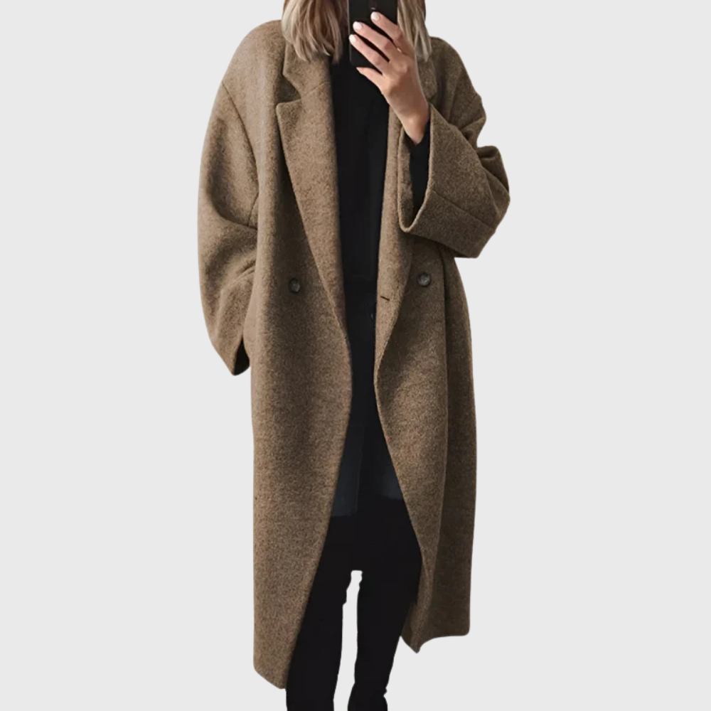 Double Breasted Lapel Longline Coat