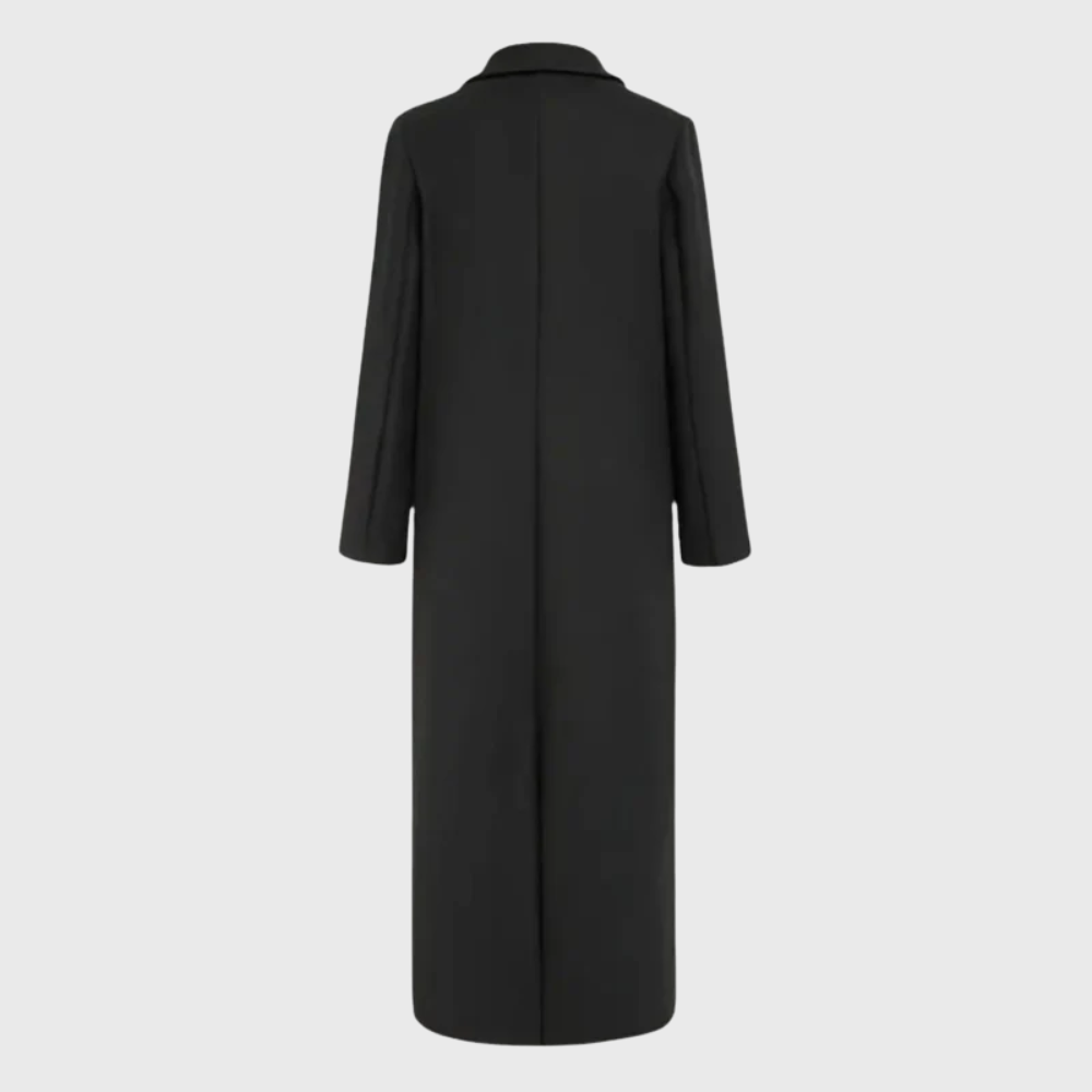 Double Breasted Notch Lapel Longline Coat