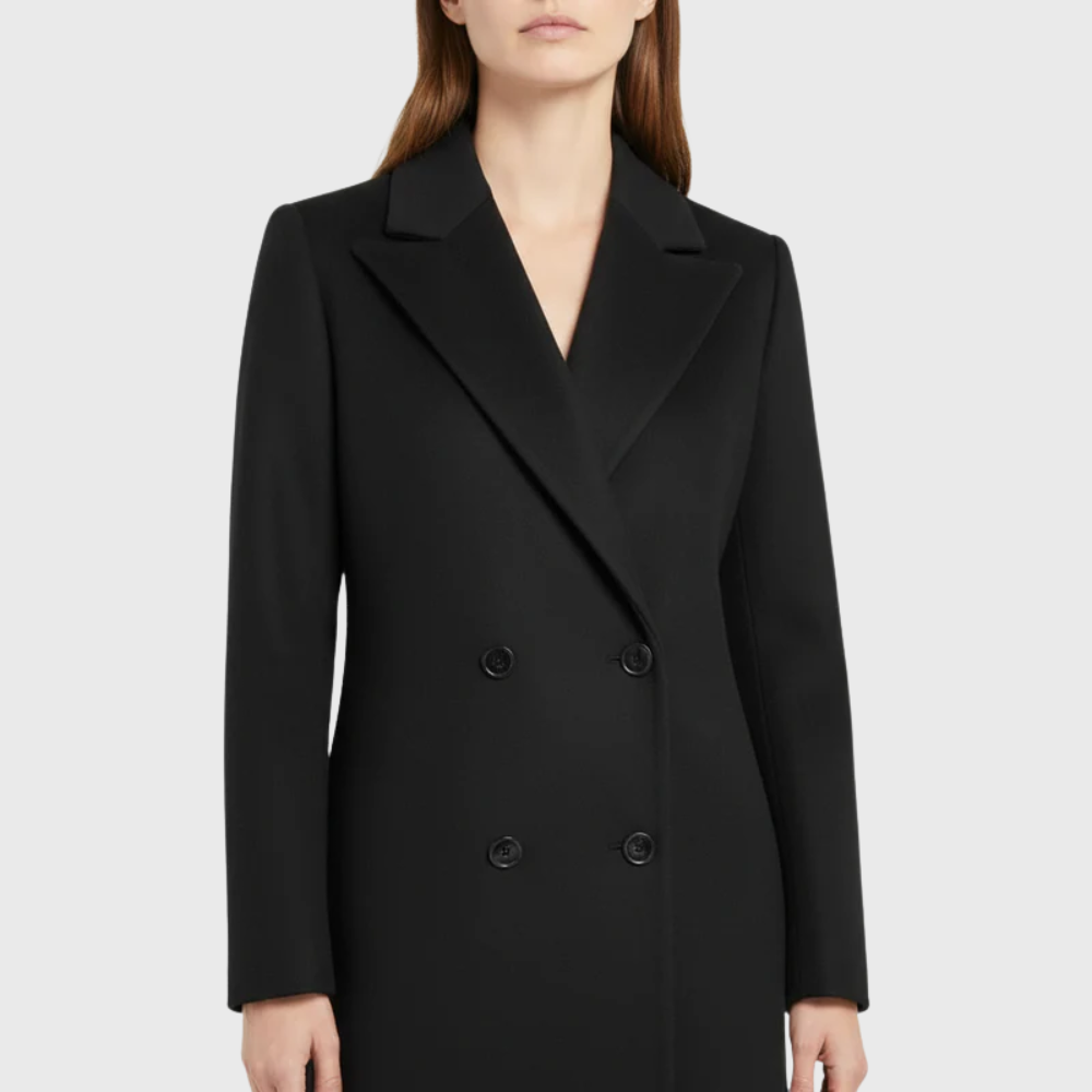 Double Breasted Notch Lapel Longline Coat