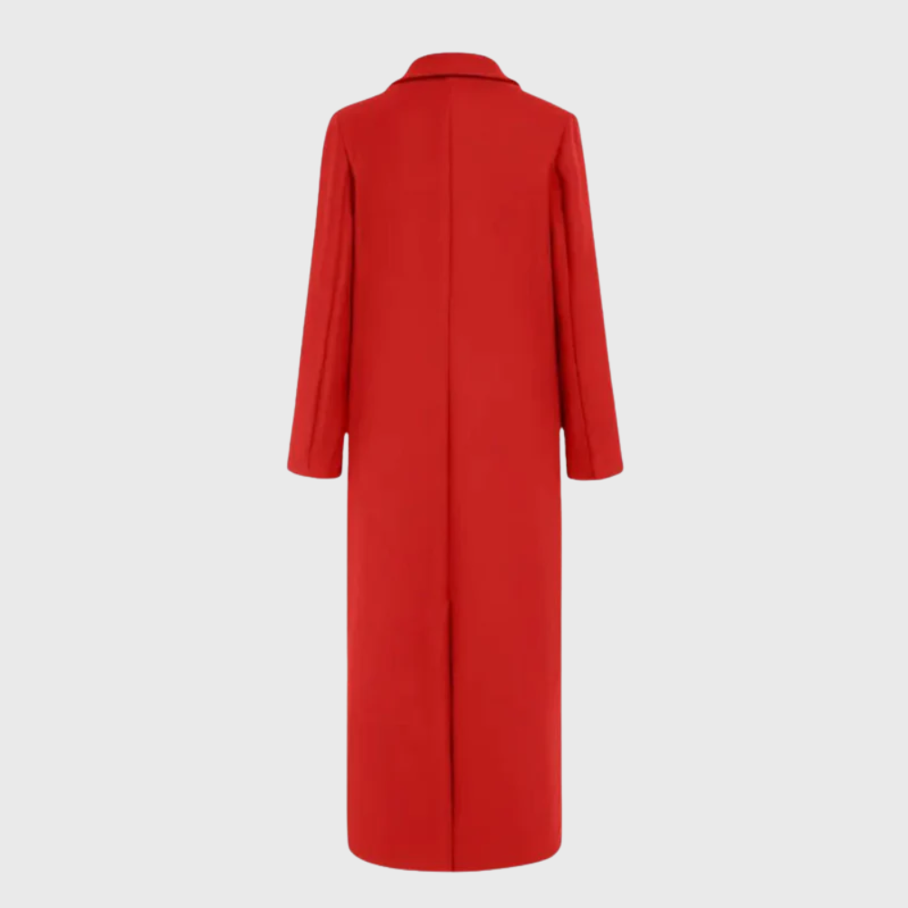 Double Breasted Notch Lapel Longline Coat