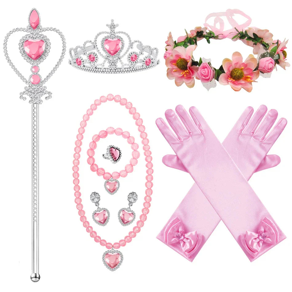 Pink Sleeping Beauty Aurora Cosplay Spring Autumn Birthday Party Elegant Princess Kid Costume