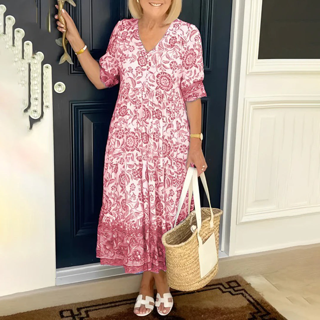 Nikita Elegant V-neck Dress for Women Feminine Flowy Style