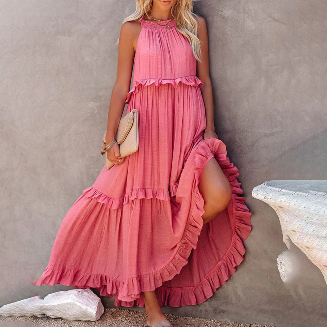 Aurora Timeless Sleeveless Maxi Dress with Ruffles Evening Wear Edit