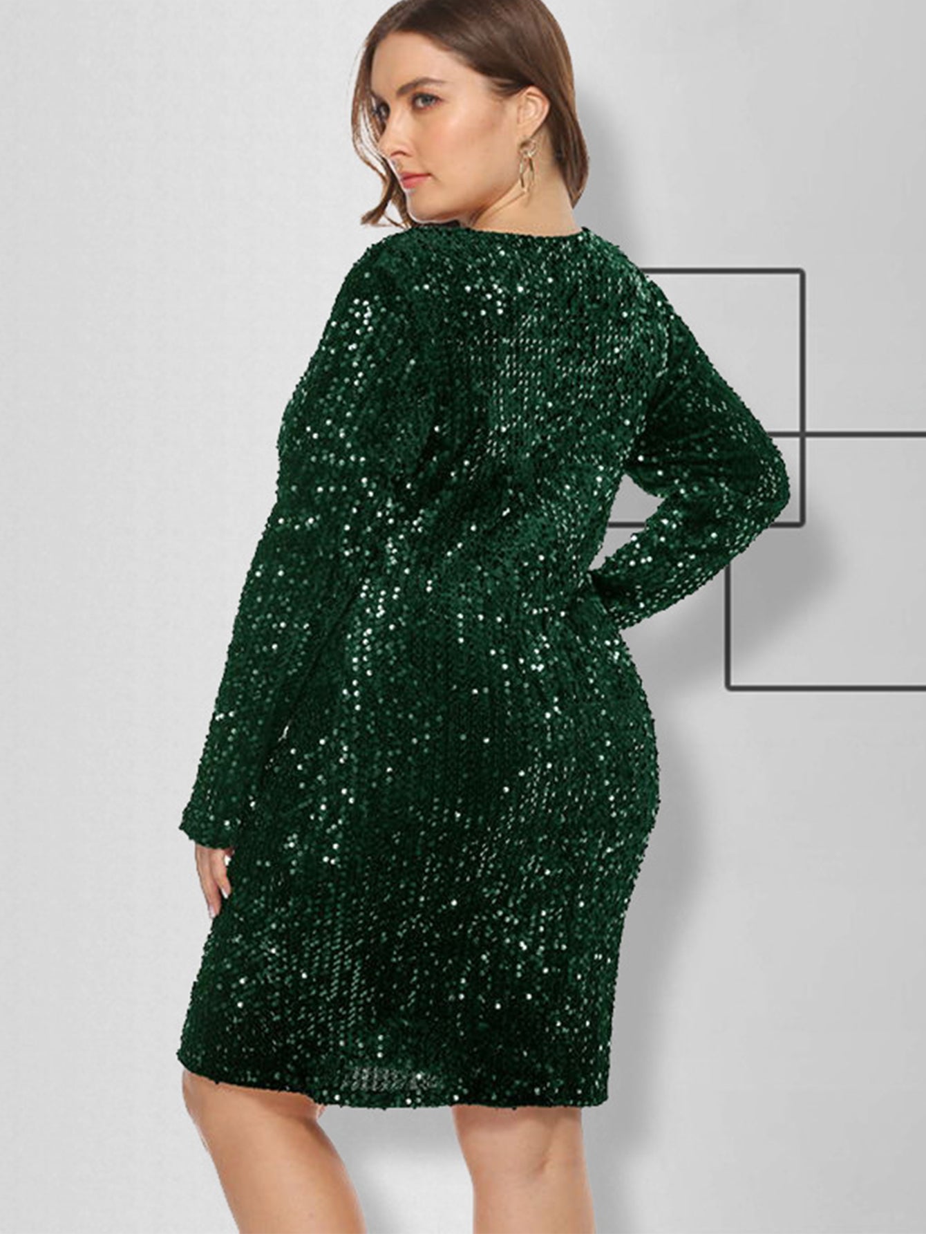 Plus Size Sequins Glitter Bodycon Dress