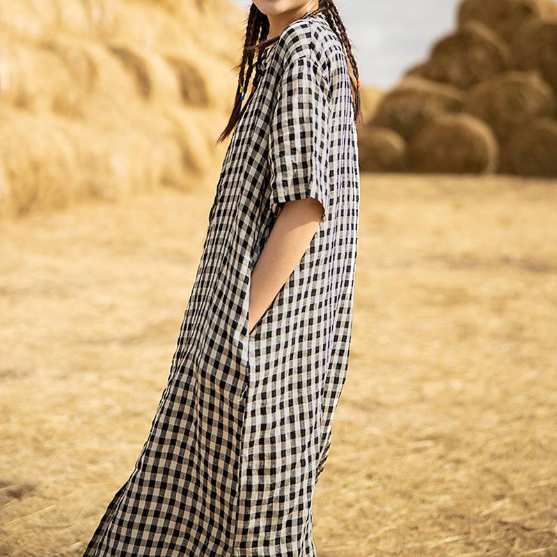 Plus Size Plaid Patchwork Casual Dress