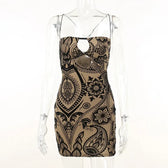 Backless Bodycon Floral Mini Dress