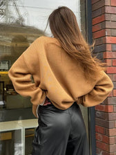 Printed Striped Cozy Stylish Loose Round Neck Comfortable Trendy Sweater
