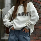 Printed Striped Cozy Stylish Loose Round Neck Comfortable Trendy Autumn Sweater White / S Sweaters-L