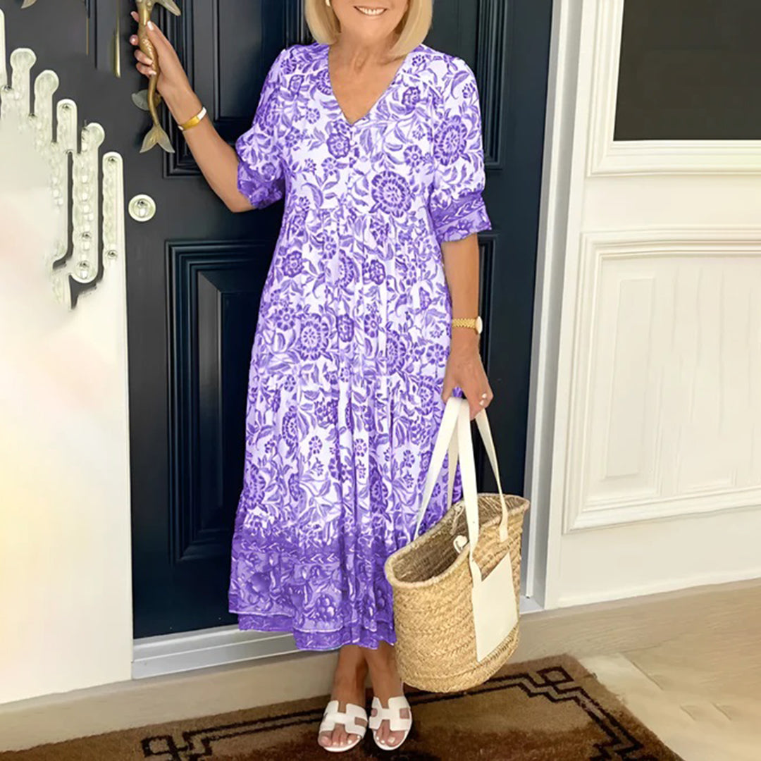 Nikita Elegant V-neck Dress for Women Feminine Flowy Style