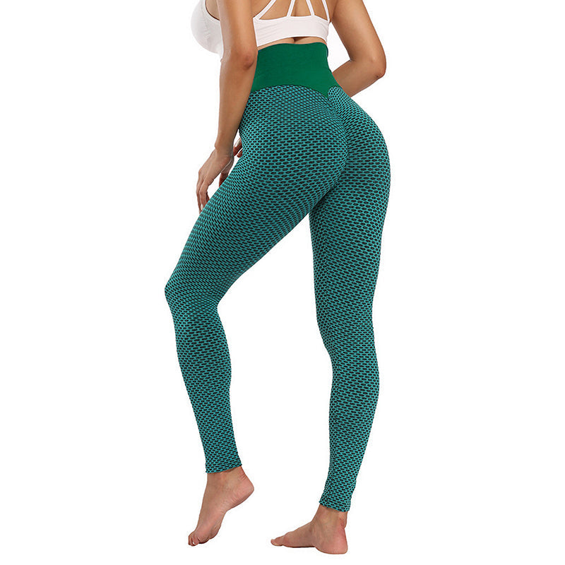 Honeycomb Textured High Waist Scrunch Back Workout Leggings