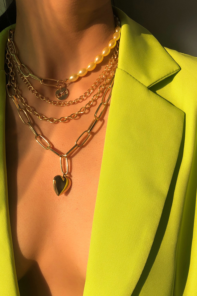 Gothic Layered Baroque Pearl Chunky Chain Necklace