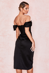 Satin Off Shoulder Dress 12