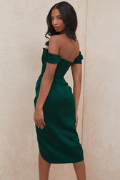 Satin Off Shoulder Dress 7