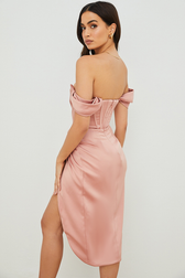 Satin Off Shoulder Dress 29