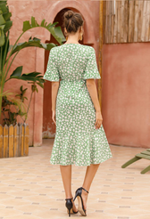Vintage Washed Floral Midi Dress