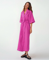Women’s Casual Loose Half Sleeve Cotton Linen Office Blazers Dress L / Green Dresses