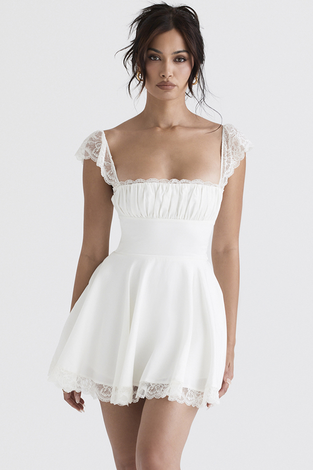 Lace A-Line Mini Dress - View 2