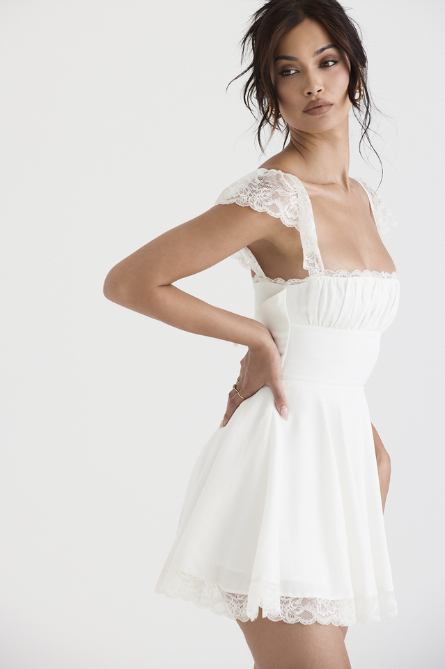 Lace A-Line Mini Dress - View 4