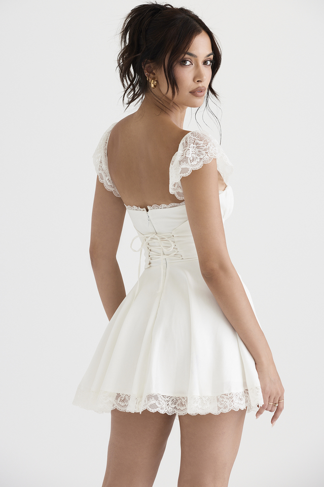 Lace A-Line Mini Dress - View 5