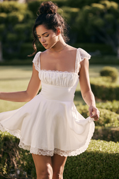 Lace A-Line Mini Dress - View 9