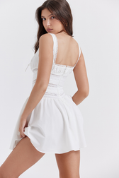 White Lace Trim Mini Dress - View 2