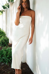 Half Open Back Sleeveless Silky Dress | Dress In Beauty