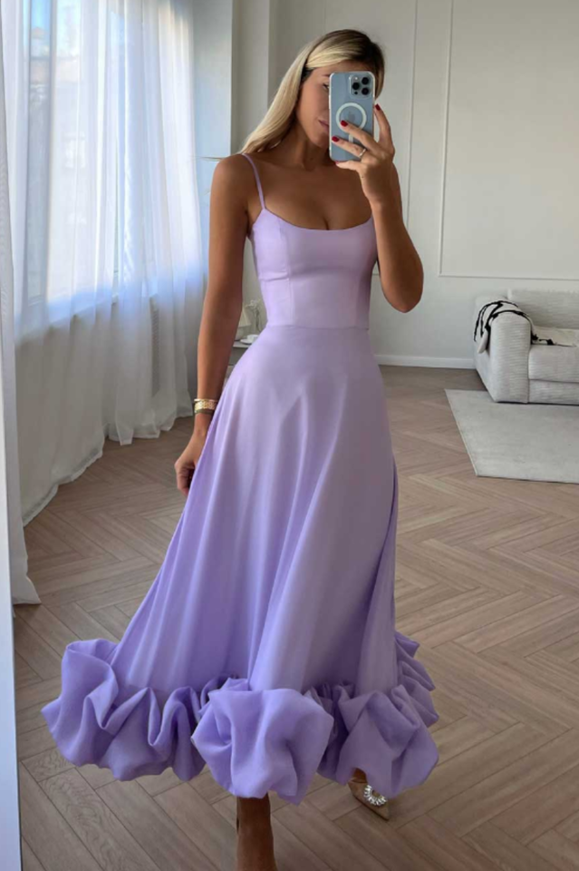 Flounce Bustier Midi Dress 4