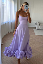 Flounce Bustier Midi Dress 4