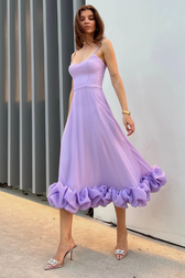 Flounce Bustier Midi Dress 3