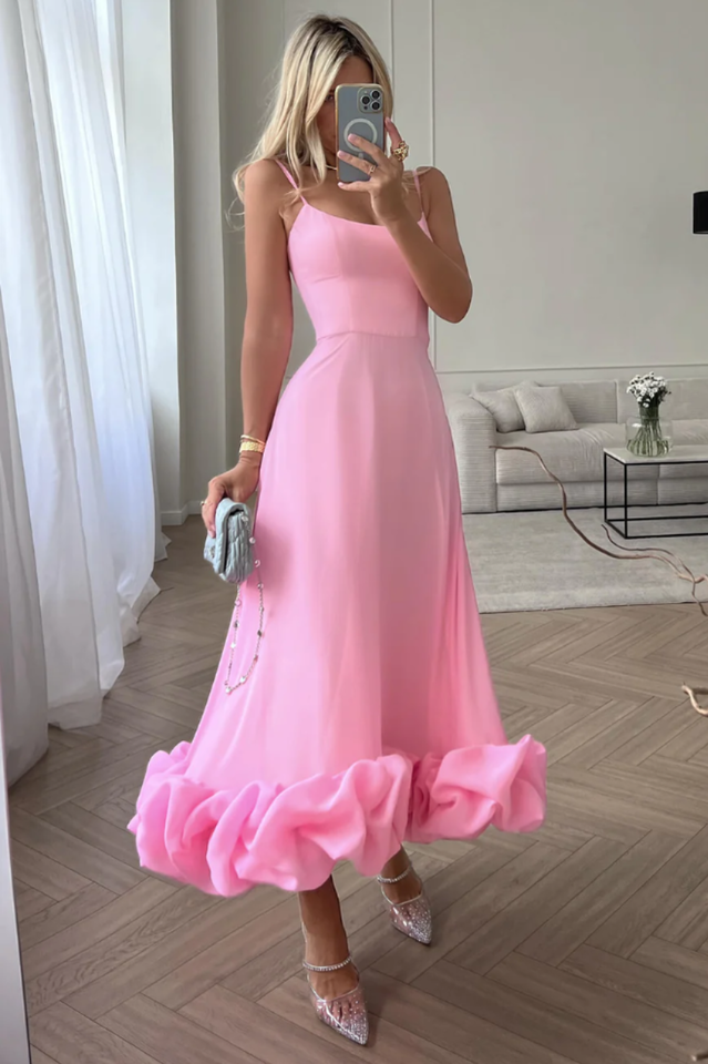 Flounce Bustier Midi Dress 5