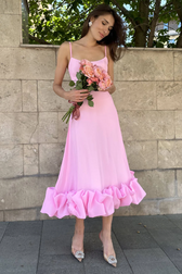 Flounce Bustier Midi Dress 6