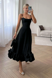 Flounce Bustier Midi Dress 15