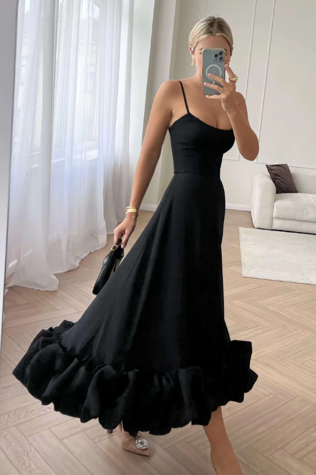 Flounce Bustier Midi Dress 16