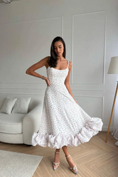Flounce Bustier Midi Dress 13
