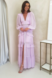 Lorie Long Sleeve Ruffle Gown 3