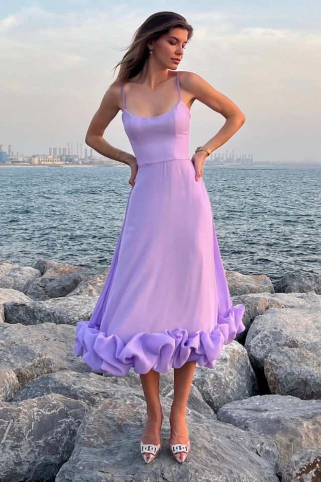 Flounce Bustier Midi Dress 2