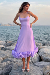 Flounce Bustier Midi Dress 2