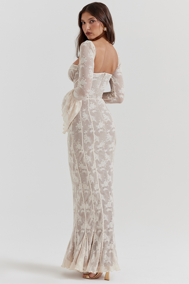Delilah Timeless Cream Lace Maxi Dress
