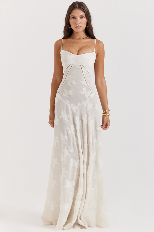 Serena Retro Black Printed Maxi Dress