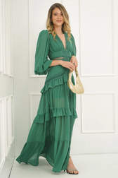 Lorie Long Sleeve Ruffle Gown 12