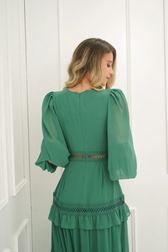 Lorie Long Sleeve Ruffle Gown 14